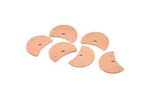 Copper Moon Charm, 12 Raw Copper Crescent Moon Charms With 1 Hole (13x8x0.70mm) M581 Sale - Image 2