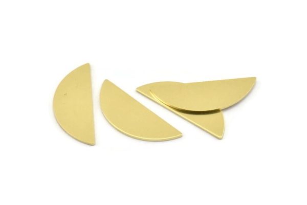 Semi Circle Blank, 12 Raw Brass Half Moon Blanks, Stamping Blanks (29x11x0.80mm) M494 Supply - Image 3