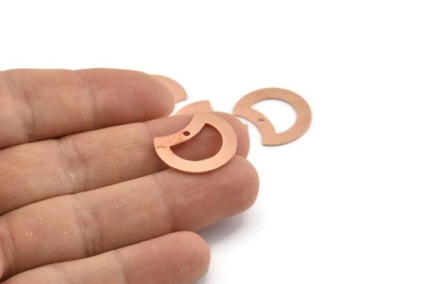 Copper Moon Charm, 12 Raw Copper Crescent Moon Charms With 1 Hole (20x15x0.70mm) M619 Supply - Image 4