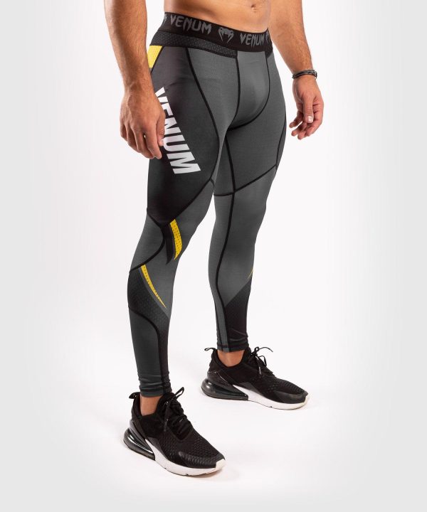 Venum ONE FC Impact Compresssion Tights - Grey Yellow Online Sale - Image 5