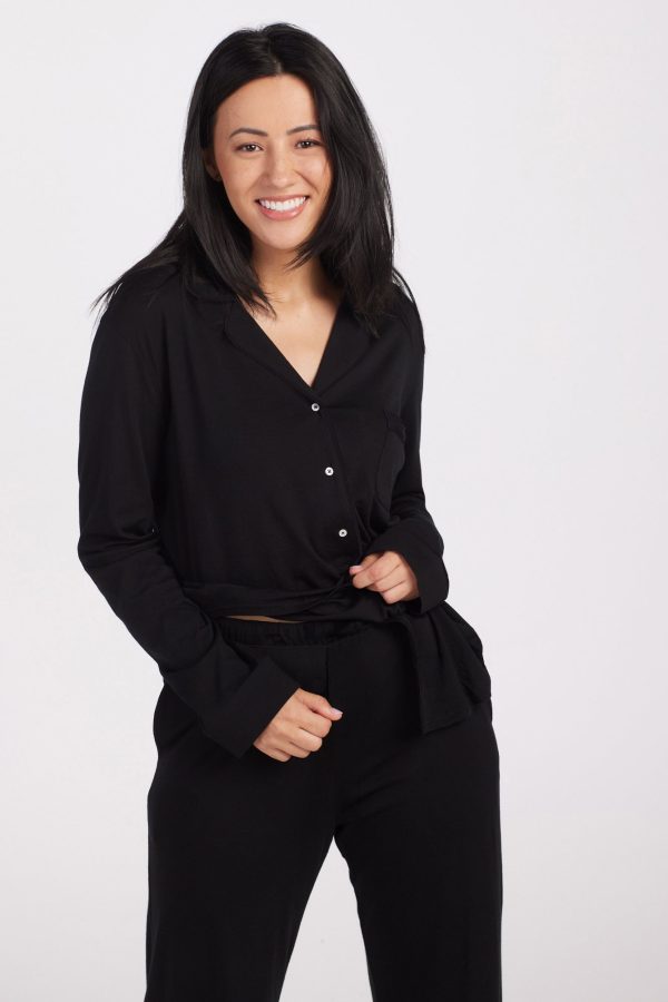 Harper FeatherTouch® Pajama Set - Black Fashion