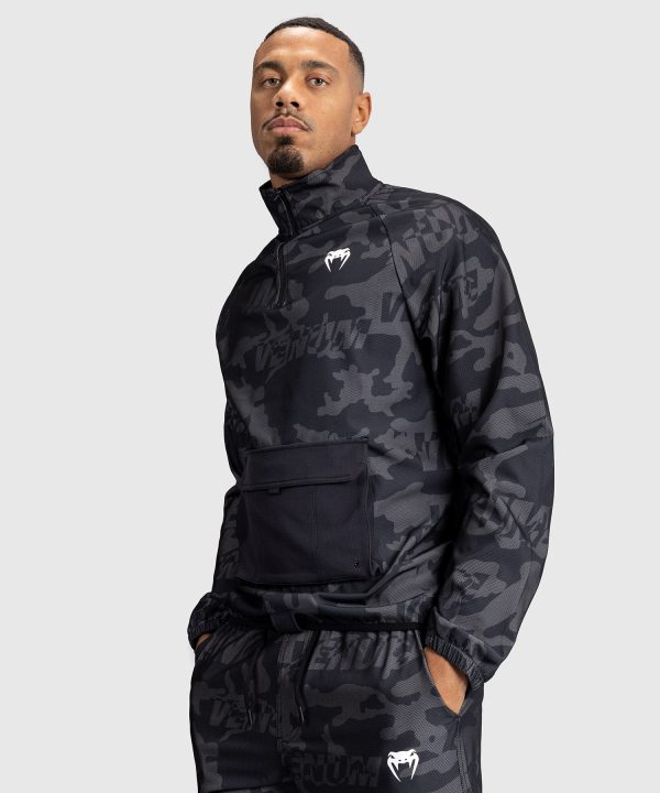 Venum Trooper Men s Half-Zip Jacket - Black Dark Charcoal Hot on Sale