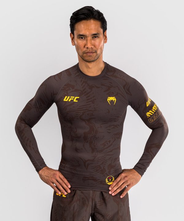 UFC Fusion by Venum Fight Week Men’s Performance Long Sleeve Rashguard - Earthen Brown For Discount