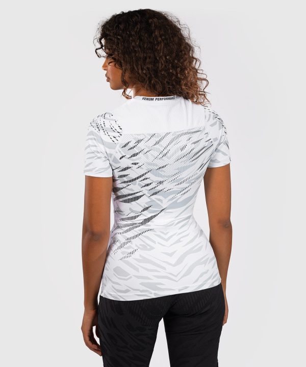 UFC Fusion by Venum Authentic Fight Night Women’s Performance Short Sleeve Rashguard - White Discount - Image 3
