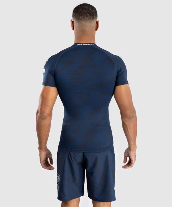UFC Fusion by Venum Fight Week Men’s Performance Short Sleeve Rashguard - Oceanic Blue on Sale - Image 2