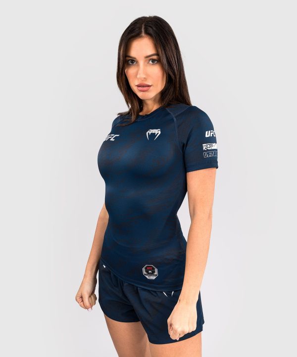 UFC Fusion by Venum Fight Week Women’s Performance Short Sleeve Rashguard - Oceanic Blue Online now