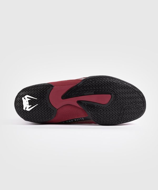 Venum Elite Boxing Shoes - Burgundy   Silver Online Sale - Image 5